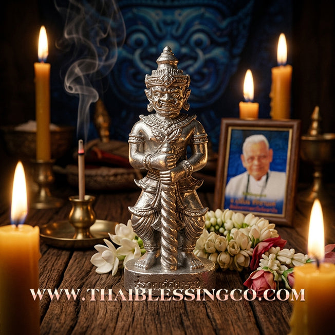 👹Authentic Thai Amulet 2022: Sovereign "Thao Wessuwan - Chana Marn" (Conqueror of Demons) by Ajarn Plien Hatyanon – Sacred Lead (Takua) Edition for Total Protection, Wealth Command, and Victory over Obstacles