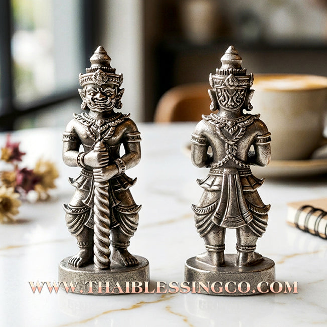 👹Authentic Thai Amulet 2022: Sovereign "Thao Wessuwan - Chana Marn" (Conqueror of Demons) by Ajarn Plien Hatyanon – Sacred Lead (Takua) Edition for Total Protection, Wealth Command, and Victory over Obstacles