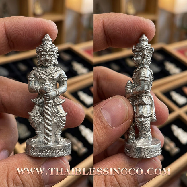 👹Authentic Thai Amulet 2022: Sovereign "Thao Wessuwan - Chana Marn" (Conqueror of Demons) by Ajarn Plien Hatyanon – Sacred Lead (Takua) Edition for Total Protection, Wealth Command, and Victory over Obstacles
