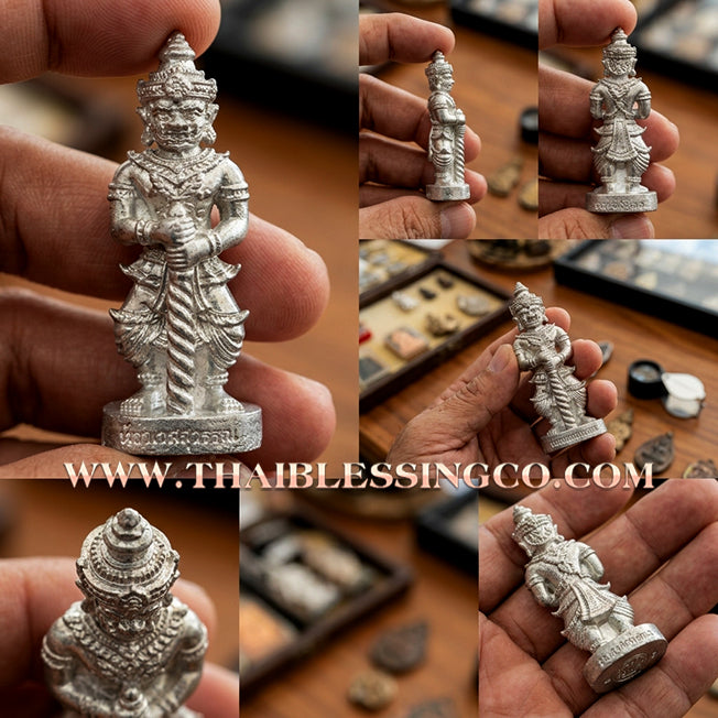 👹Authentic Thai Amulet 2022: Sovereign "Thao Wessuwan - Chana Marn" (Conqueror of Demons) by Ajarn Plien Hatyanon – Sacred Lead (Takua) Edition for Total Protection, Wealth Command, and Victory over Obstacles