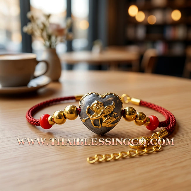 💘 Authentic Thai Amulet 2023: Sovereign "Cupid’s Heart of Divine Love" by Kruba Baeng Wat Ban Tanod – Elite Black Rhodium Samrit Edition for Extreme Attraction, Soulmate Manifestation, and Na Ok Taek Enchantment Talisman