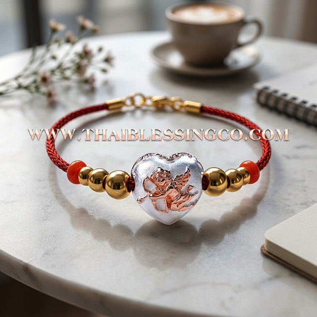 💘 Authentic Thai Amulet 2023: Sovereign "Cupid’s Heart of Divine Love" by Kruba Baeng Wat Ban Tanod – Premium 2K Gold & Silver Samrit Edition for Extreme Attraction, Soulmate Manifestation, and Na Ok Taek Enchantment Talisman