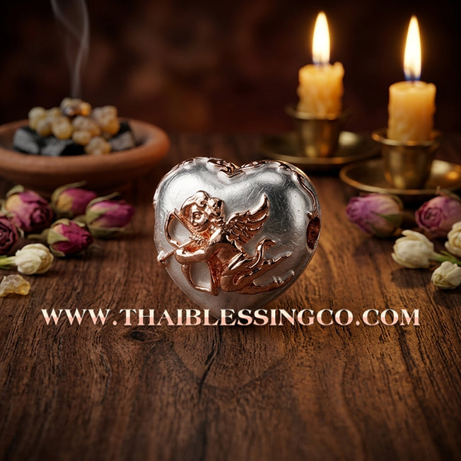 💘 Authentic Thai Amulet 2023: Sovereign "Cupid’s Heart of Divine Love" by Kruba Baeng Wat Ban Tanod – Premium 2K Gold & Silver Samrit Edition for Extreme Attraction, Soulmate Manifestation, and Na Ok Taek Enchantment Talisman