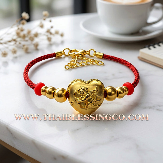 💘 Authentic Thai Amulet 2023: Sovereign "Cupid’s Heart of Divine Love" by Kruba Baeng Wat Ban Tanod – Premium Gold-Plated Samrit Edition for Extreme Attraction, Soulmate Manifestation, and Na Ok Taek Enchantment Talisman