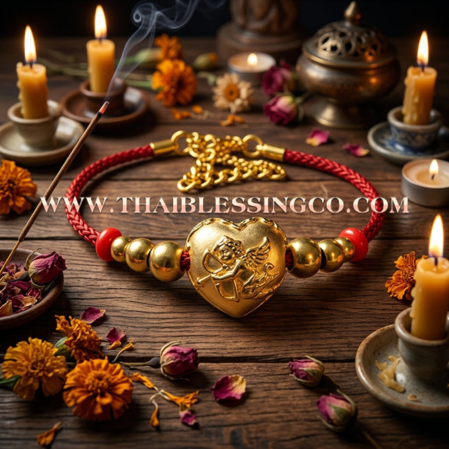 💘 Authentic Thai Amulet 2023: Sovereign "Cupid’s Heart of Divine Love" by Kruba Baeng Wat Ban Tanod – Premium Gold-Plated Samrit Edition for Extreme Attraction, Soulmate Manifestation, and Na Ok Taek Enchantment Talisman