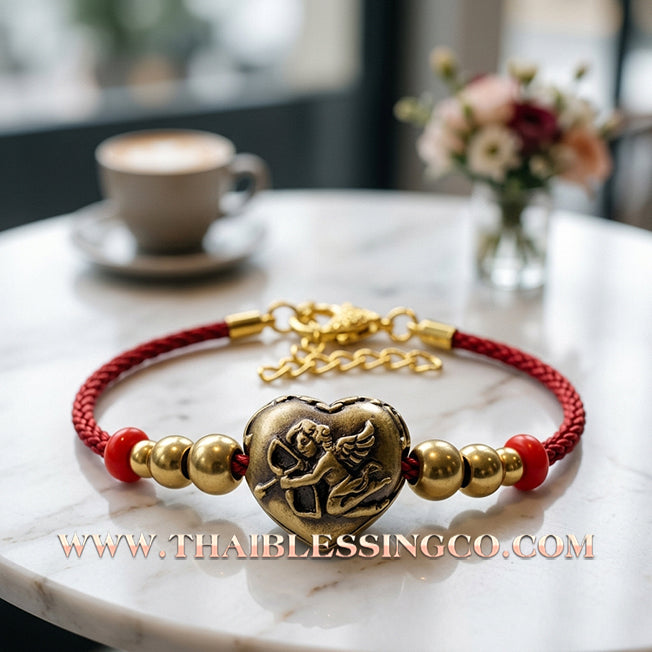 💘 Authentic Thai Amulet 2023: Sovereign "Cupid’s Heart of Divine Love" by Kruba Baeng Wat Ban Tanod – Rare Ancient Bell Bronze Edition for Extreme Attraction, Soulmate Manifestation, and Na Ok Taek Enchantment Talisman