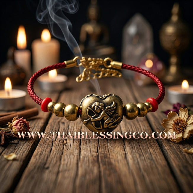 💘 Authentic Thai Amulet 2023: Sovereign "Cupid’s Heart of Divine Love" by Kruba Baeng Wat Ban Tanod – Rare Ancient Bell Bronze Edition for Extreme Attraction, Soulmate Manifestation, and Na Ok Taek Enchantment Talisman
