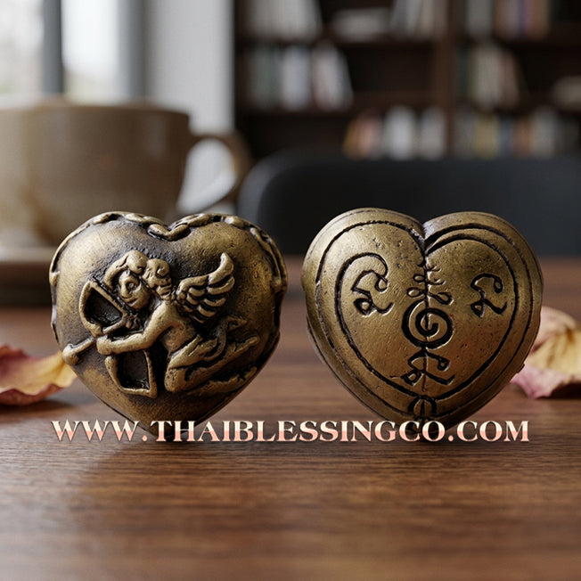 💘 Authentic Thai Amulet 2023: Sovereign "Cupid’s Heart of Divine Love" by Kruba Baeng Wat Ban Tanod – Rare Ancient Bell Bronze Edition for Extreme Attraction, Soulmate Manifestation, and Na Ok Taek Enchantment Talisman