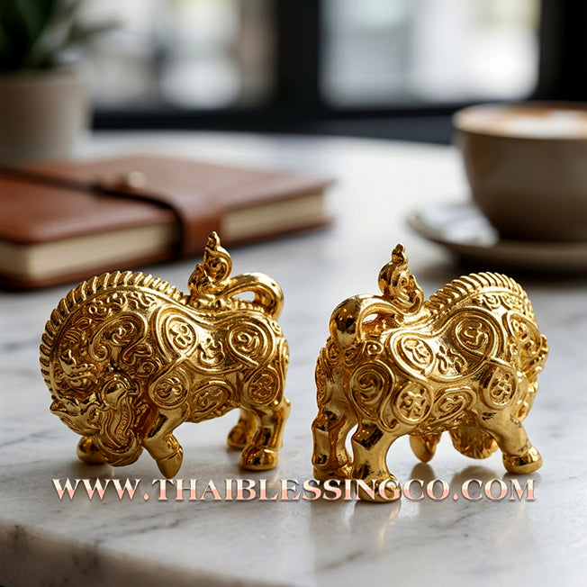 🐗 Authentic Thai Amulet: Sovereign "Golden Wild Boar" Prosperity Guardian by Luang Phor Wan Wat Klong Koon – Premium Gold-Plated Copper Edition for Unstoppable Success, Wealth Manifestation, and Victory Over Obstacles Talisman