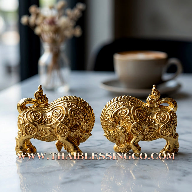 🐗 Authentic Thai Amulet: Sovereign "Golden Wild Boar" Prosperity Guardian by Luang Phor Wan Wat Klong Koon – Premium Gold-Plated Copper Edition for Unstoppable Success, Wealth Manifestation, and Victory Over Obstacles Talisman