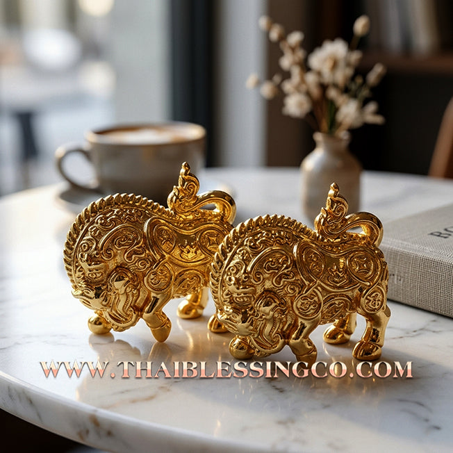 🐗 Authentic Thai Amulet: Sovereign "Golden Wild Boar" Prosperity Guardian by Luang Phor Wan Wat Klong Koon – Premium Gold-Plated Copper Edition for Unstoppable Success, Wealth Manifestation, and Victory Over Obstacles Talisman