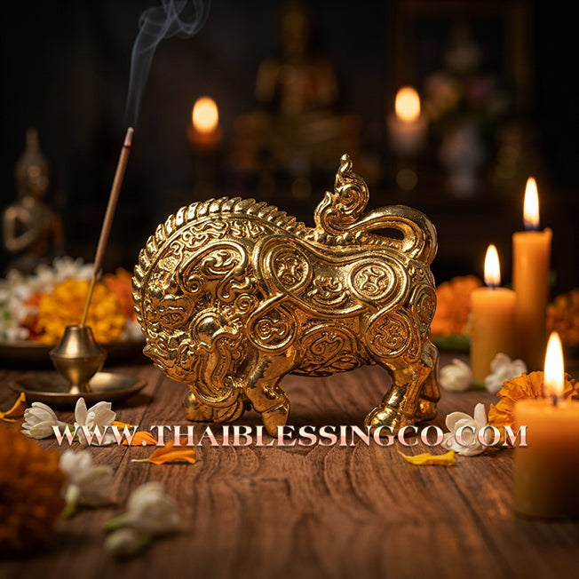 🐗 Authentic Thai Amulet: Sovereign "Golden Wild Boar" Prosperity Guardian by Luang Phor Wan Wat Klong Koon – Premium Gold-Plated Copper Edition for Unstoppable Success, Wealth Manifestation, and Victory Over Obstacles Talisman