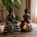 Authentic Thai Bucha Statue "Phra Pidta Nora Wearing Nora Crown (Song Therit)" Consecrated at Wat Khao Or, Phatthalung - Size Width 5 Inches, Height 8 Inches, Southern Lineage Masterwork for Ultimate Protection, Wealth & Metta