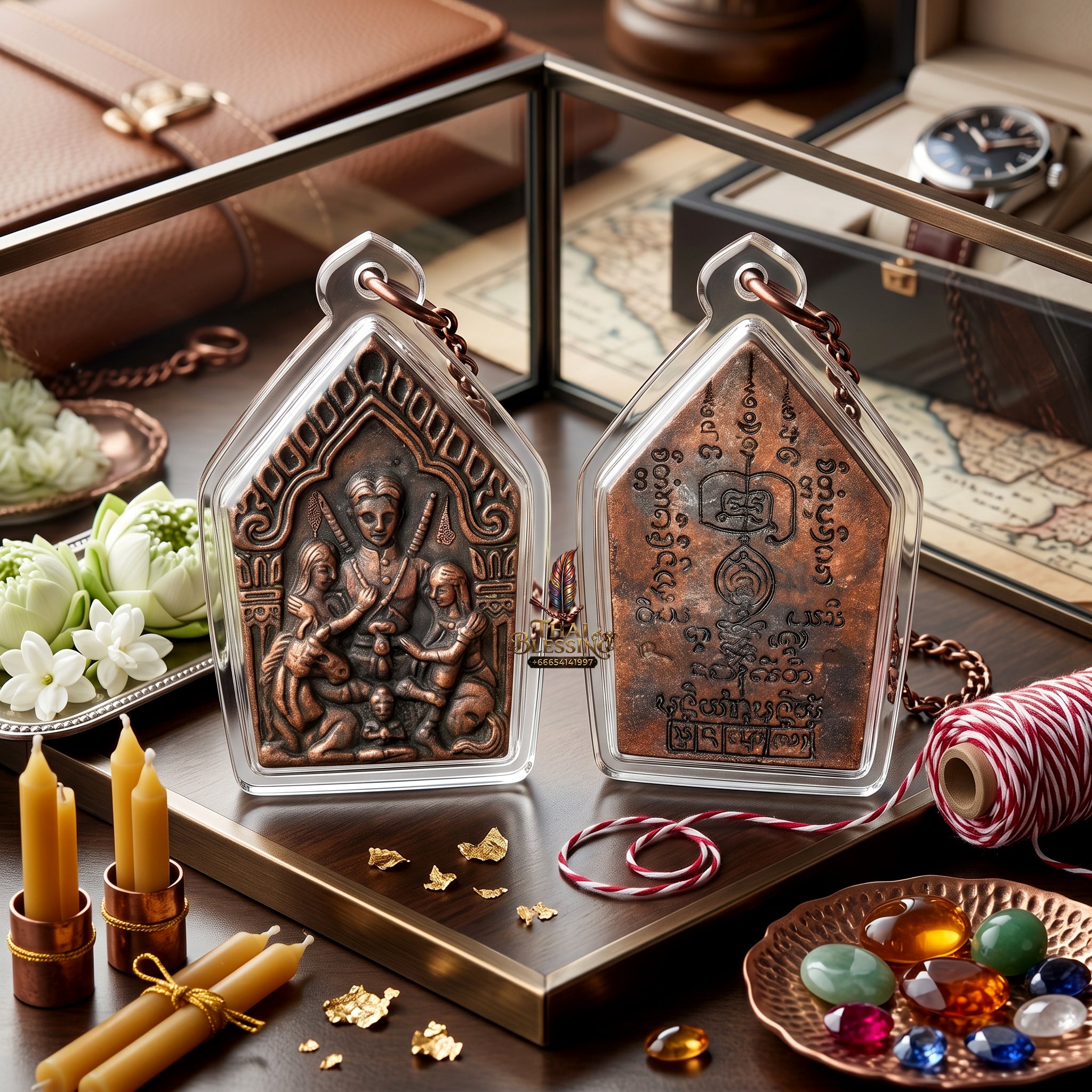 ✨🔮👑 Authentic Thai Amulet Khun Phaen - Master Sarika Resource Feeding Medallion (4.0x2.6 cm), Consecrated Nawa Metal Heritage Edition Luck Charm