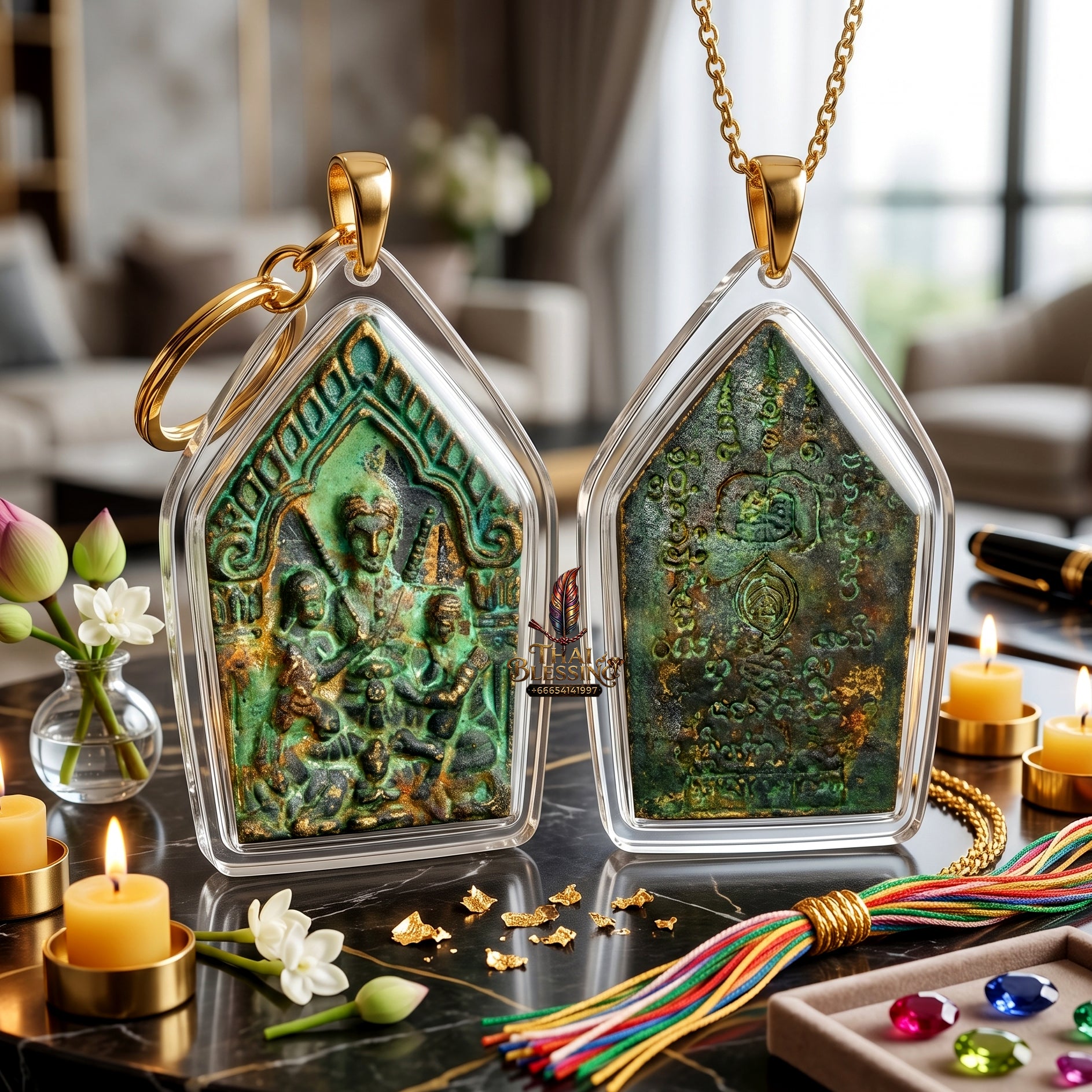 ✨🔮👑 Authentic Thai Amulet Khun Phaen - Master Sarika Resource Feeding Medallion (4.0x2.6 cm), Ajarn Ong-Art 2025 Luxury Nawa Metal Limited Edition Waterproof Acrylic