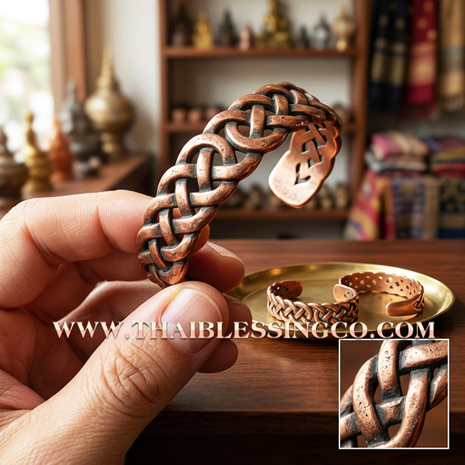 🌟 ✨ Authentic Thai Sacred Bangle 2014: Sovereign "Kamlai Phirot Khrob Chakkrawan Khao Or" (Universal Victory Bangle) – Large Size, Sacred Copper Edition by Ajarn Plien Hatyanon