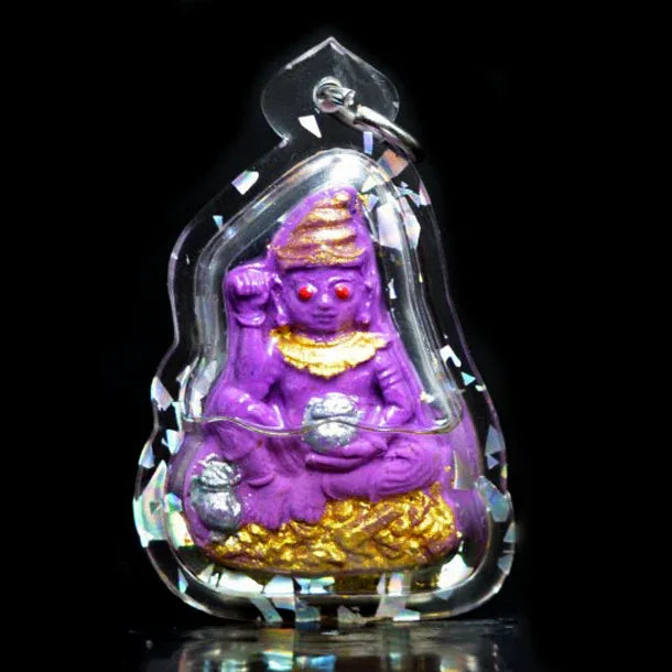 💜 Beyond Luck, Into Magnetism – Phor Ngang “Over Destiny” Purple Charm Powder Amulet in Enchanted Oil by Phra Ajarn Pom