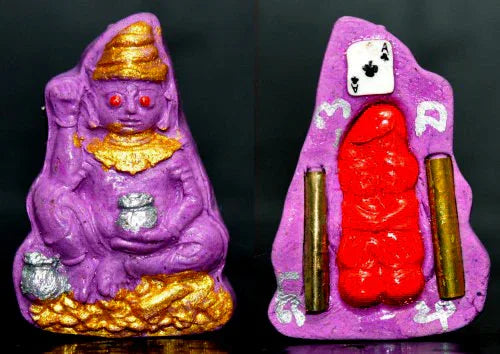 💜 Beyond Luck, Into Magnetism – Phor Ngang “Over Destiny” Purple Charm Powder Amulet in Enchanted Oil by Phra Ajarn Pom Normal