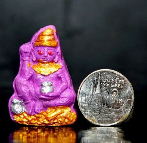 💜 Beyond Luck, Into Magnetism – Phor Ngang “Over Destiny” Purple Charm Powder Amulet in Enchanted Oil by Phra Ajarn Pom