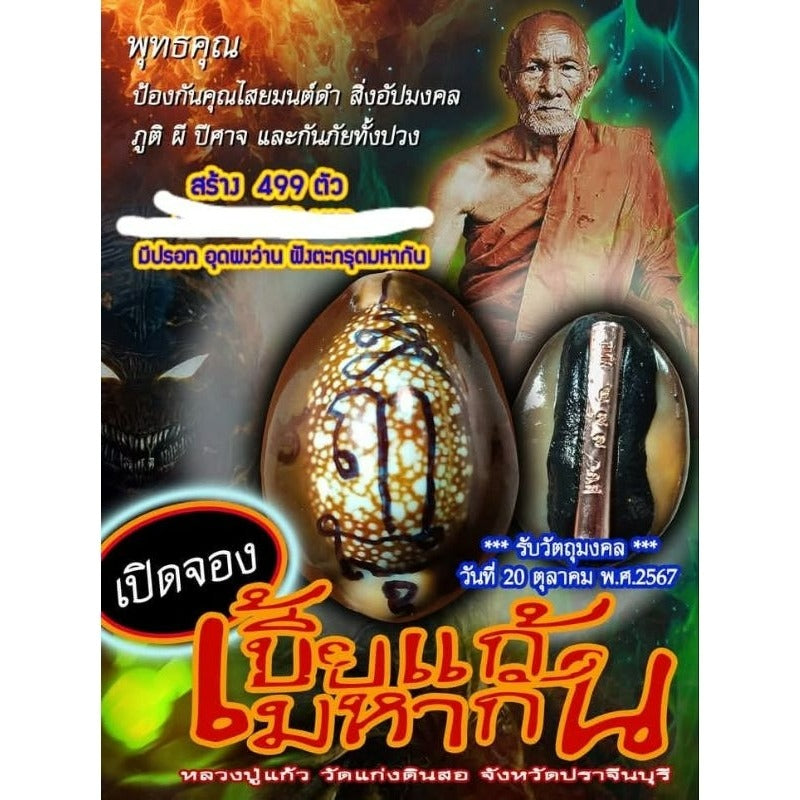 🪬Bia Gae Ultimate Curse Breaker Betta Shell Amulet – Mercury-Filled Anti-Sorcery Shield by Luang Pu Kaew