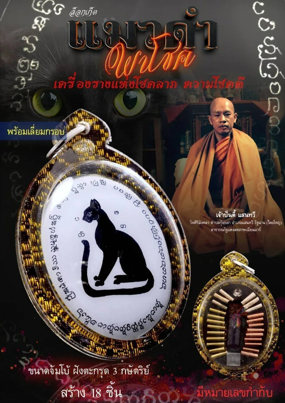 🐾 Stealthy Guardian of Fortune – Black Cat Locket by Chao Pan Ti for Ten-Direction Protection and Abundant Luck