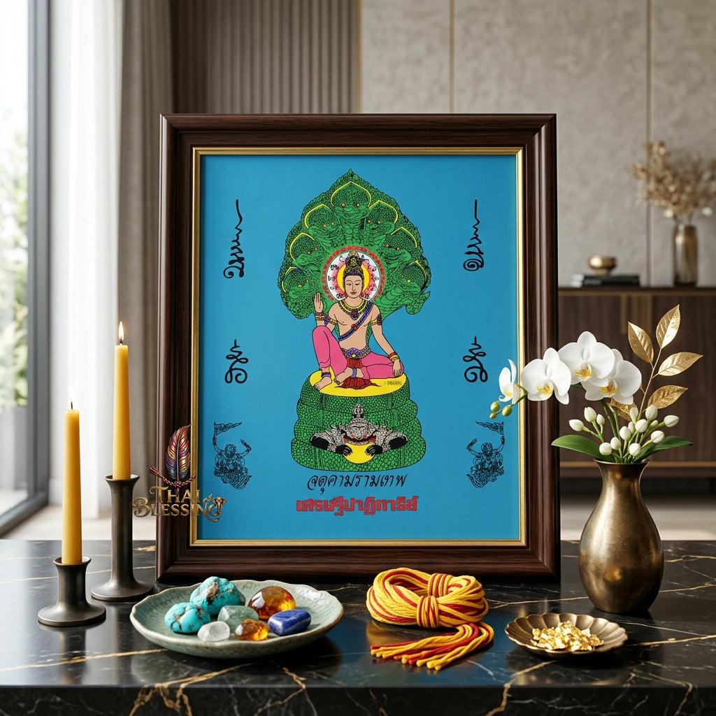 ✨👑 Jatukam Ramathep Sacred Yantra Cloth - 2007 Billionaire Miracle Edition Scroll, Sovereign Cosmic Guardian Shield, Omnidirectional Wealth Attraction Spiritual Wall Art