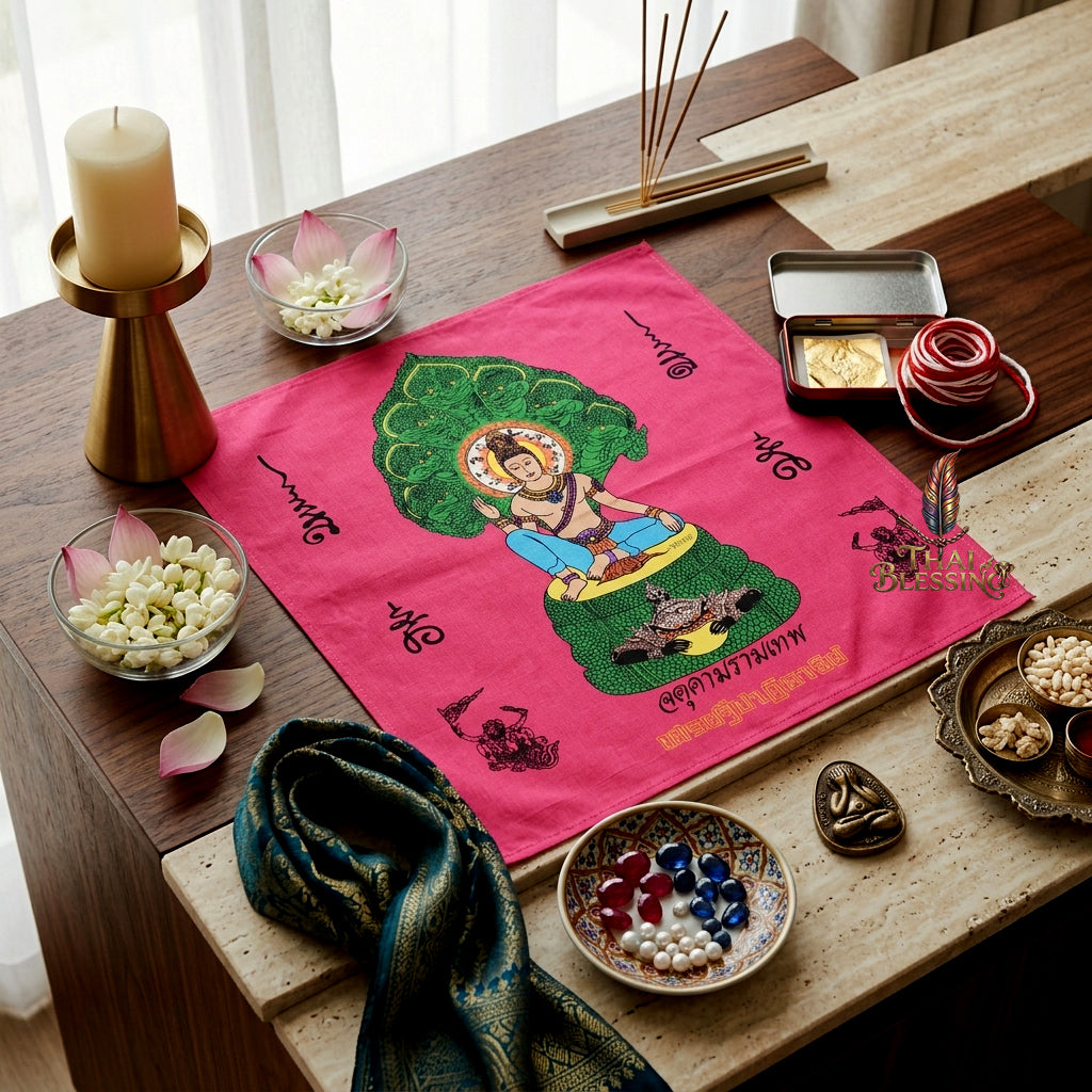 ✨👑 Jatukam Ramathep Sacred Yantra Cloth - 2007 Billionaire Miracle Edition Scroll, Sovereign Cosmic Guardian Shield, Omnidirectional Wealth Attraction Spiritual Wall Art