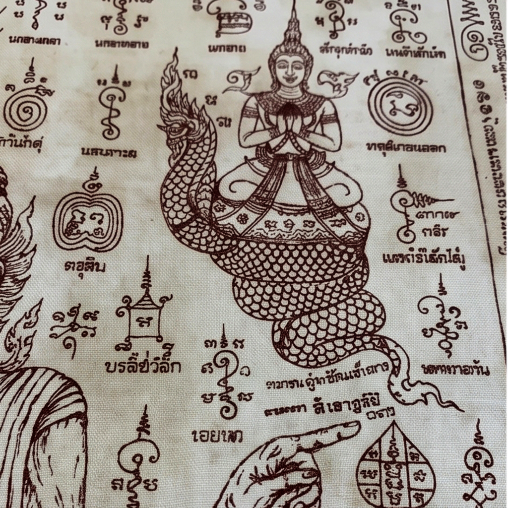 ✨👑📜 Sacred Khao Or Triumvirate Grandmaster Ynt Cloth - 108 Universal Benefaction Omni-Conduit, Grand Exhibition Legacy Masterpiece (24x37 Inches), Elite Corporate Asset Protection & Imperial Command Aura