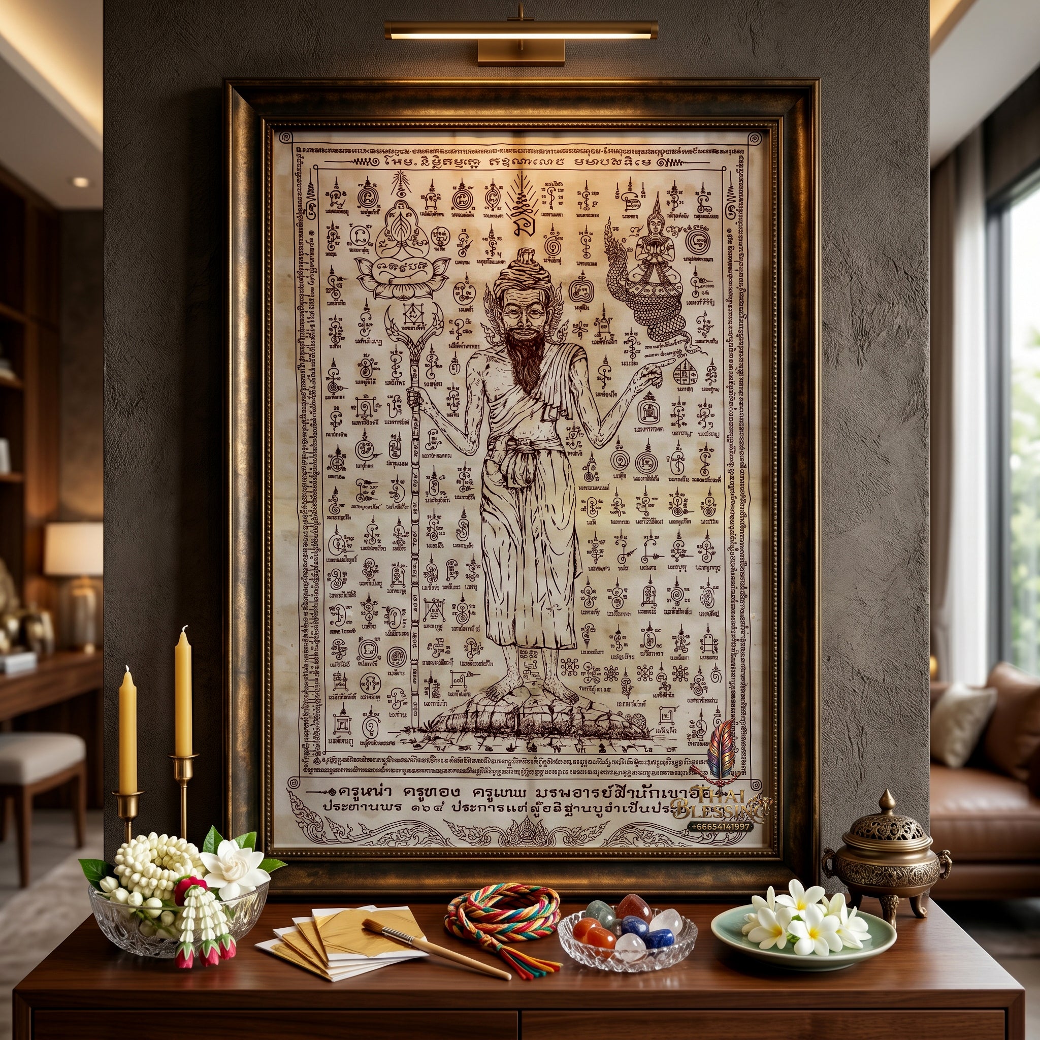 ✨👑📜 Sacred Khao Or Triumvirate Grandmaster Ynt Cloth - 108 Universal Benefaction Omni-Conduit, Grand Exhibition Legacy Masterpiece (24x37 Inches), Elite Corporate Asset Protection & Imperial Command Aura