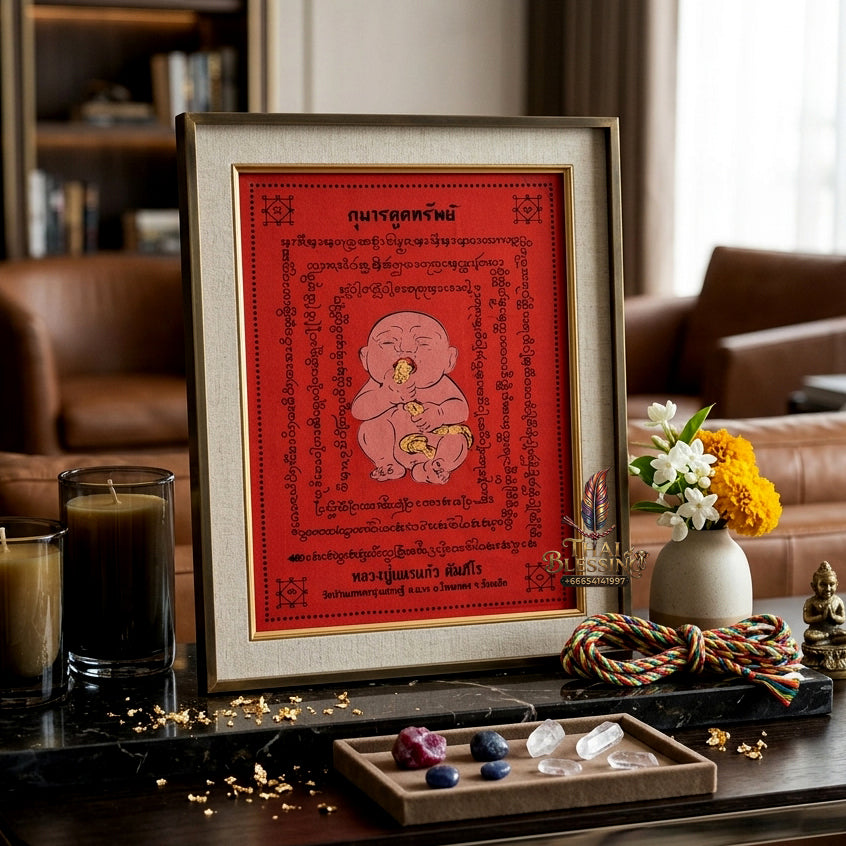 ✨👦💰 Sacred Celestial Youth Capital Catalyst Ynt Cloth - Luang Pu Nhen Kaeo 2011 Legacy Edition (14.5x10.5 Inches), Ultimate Inbound Traffic Generation & Liquidity Accumulation Matrix