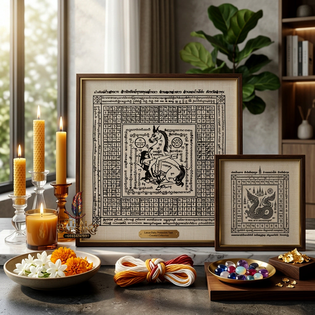 ✨💖 Sacred Lanna Mystic Pegasus Attraction Yantra Cloth - Achan Tong Samnak Phutthakhun Yan Lanna 2017 Masterpiece Scroll, Ultimate Romantic Harmony Resonance, Premium Intimacy & Multi-Channel Commerce Spiritual Art