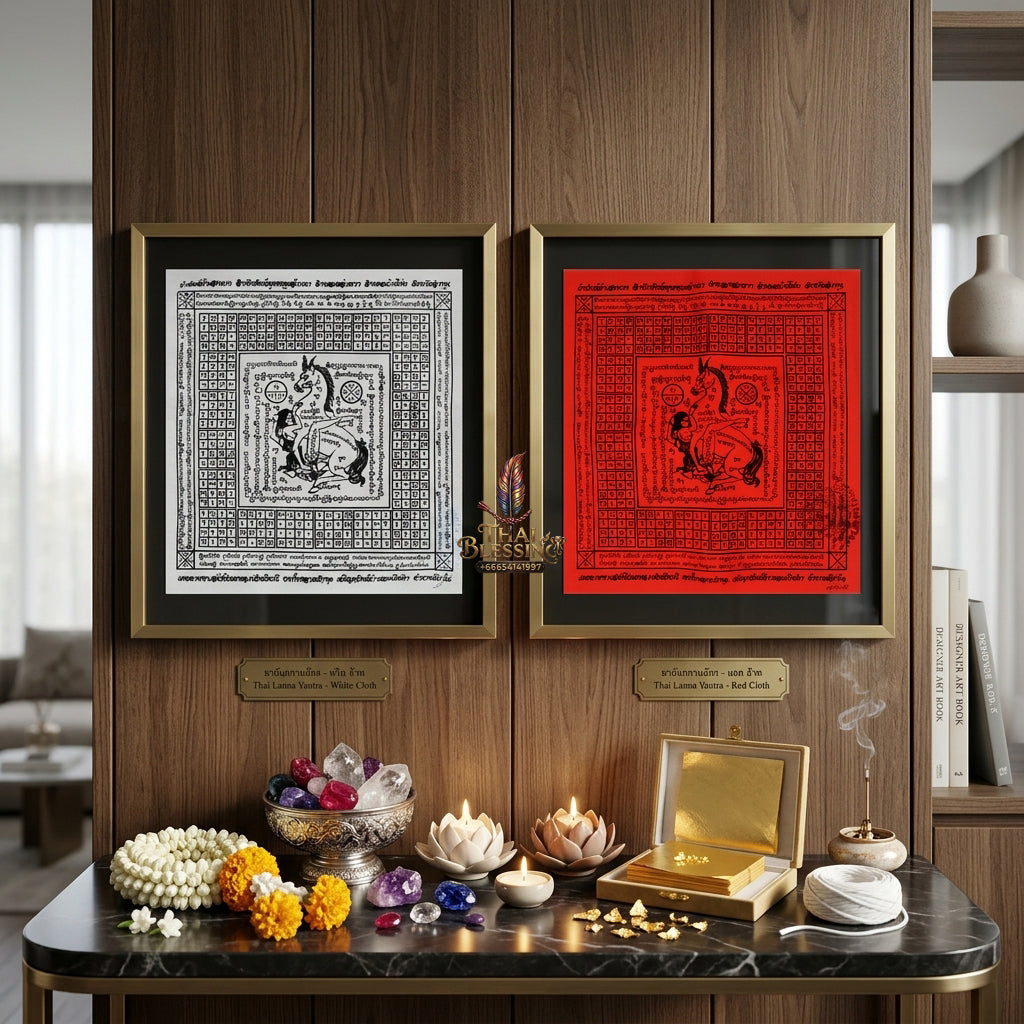 ✨💖 Sacred Lanna Mystic Pegasus Attraction Yantra Cloth - Achan Tong Samnak Phutthakhun Yan Lanna 2017 Masterpiece Scroll, Ultimate Romantic Harmony Resonance, Premium Intimacy & Multi-Channel Commerce Spiritual Art