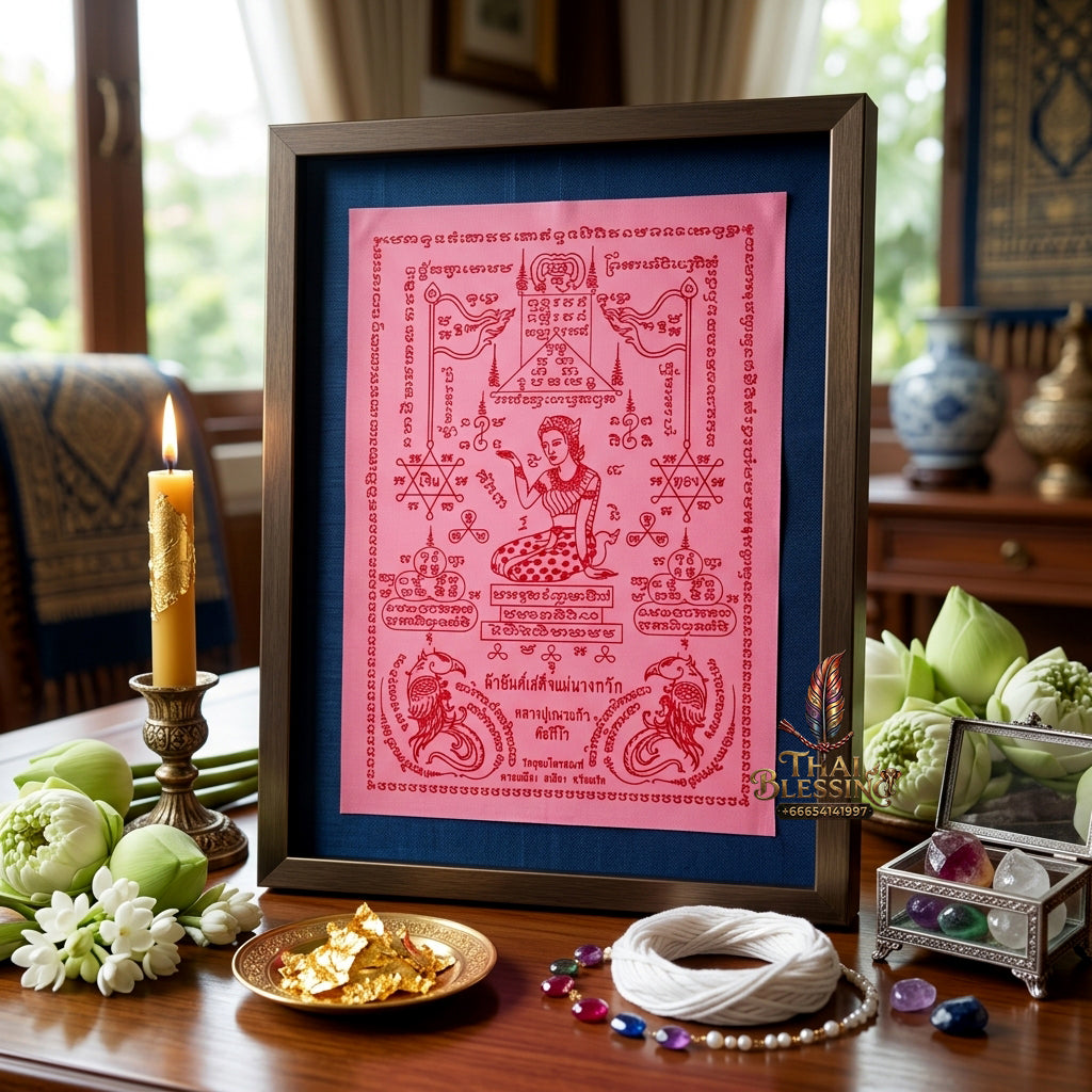 ✨💃💰 Sacred Celestial Beacon of Commercial Attraction Ynt Cloth - Luang Pu Nhen Kaeo 2016 Benja Mangkhala Fivefold Prosperity Edition (30x21 cm), Ultimate Client Acquisition & Revenue Velocity Matrix