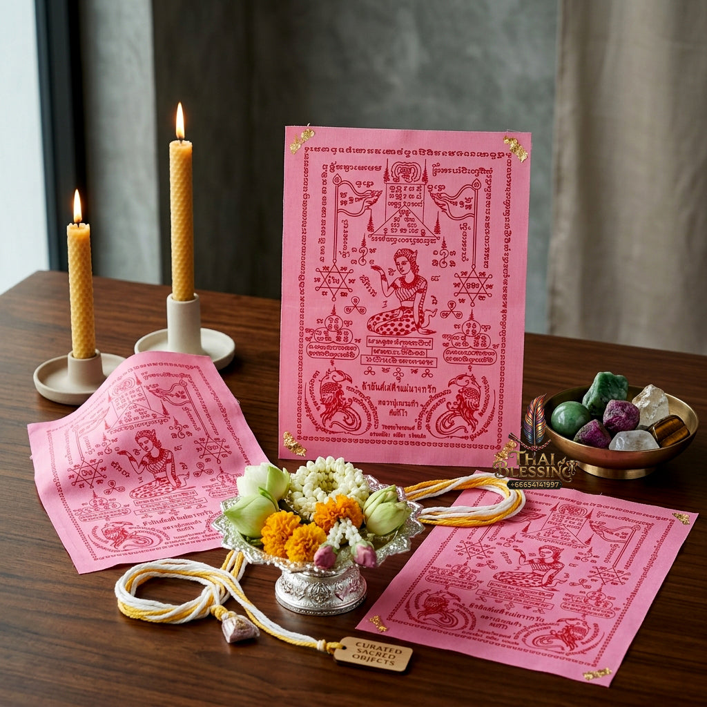 ✨💃💰 Sacred Celestial Beacon of Commercial Attraction Ynt Cloth - Luang Pu Nhen Kaeo 2016 Benja Mangkhala Fivefold Prosperity Edition (30x21 cm), Ultimate Client Acquisition & Revenue Velocity Matrix