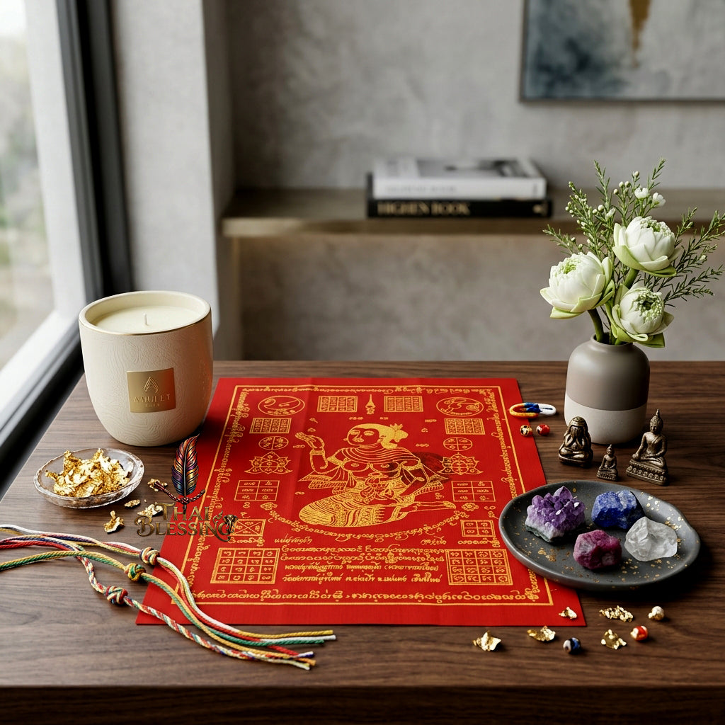 ✨💃 Sacred Nang Kwak Absolute-Profit Yantra Cloth - Phra Arjan Pom 2023 Master Scroll, Ultimate Retail Commerce Attraction Shield, Premium Business Charisma Wall Art