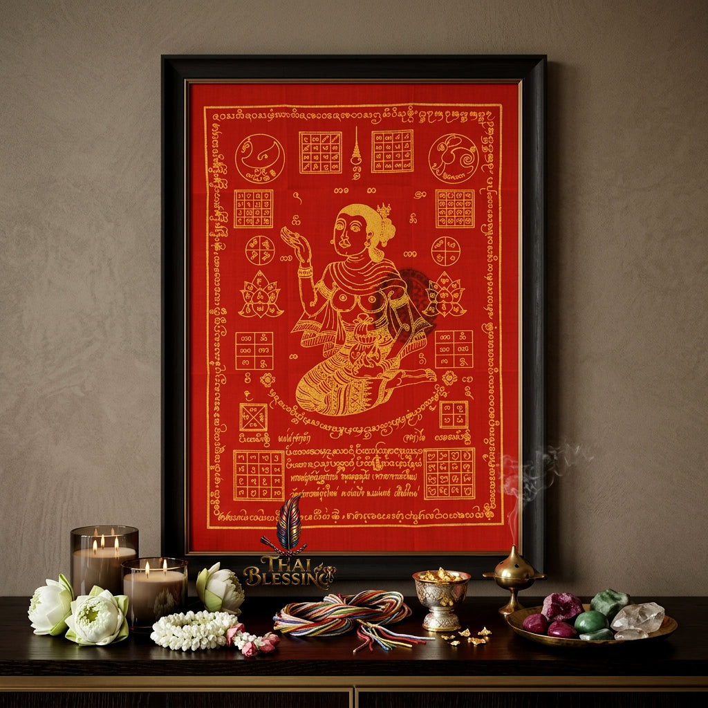 ✨💃 Sacred Nang Kwak Absolute-Profit Yantra Cloth - Phra Arjan Pom 2023 Master Scroll, Ultimate Retail Commerce Attraction Shield, Premium Business Charisma Wall Art