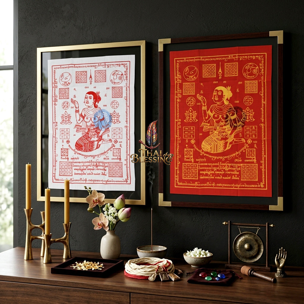 ✨💃 Sacred Nang Kwak Absolute-Profit Yantra Cloth - Phra Arjan Pom 2023 Master Scroll, Ultimate Retail Commerce Attraction Shield, Premium Business Charisma Wall Art
