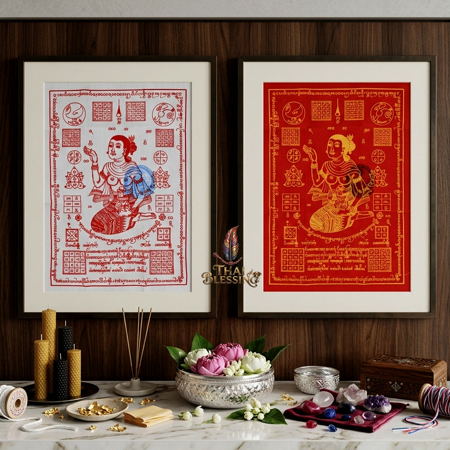 ✨💃 Sacred Nang Kwak Absolute-Profit Yantra Cloth - Phra Arjan Pom 2023 Master Scroll, Ultimate Retail Commerce Attraction Shield, Premium Business Charisma Wall Art