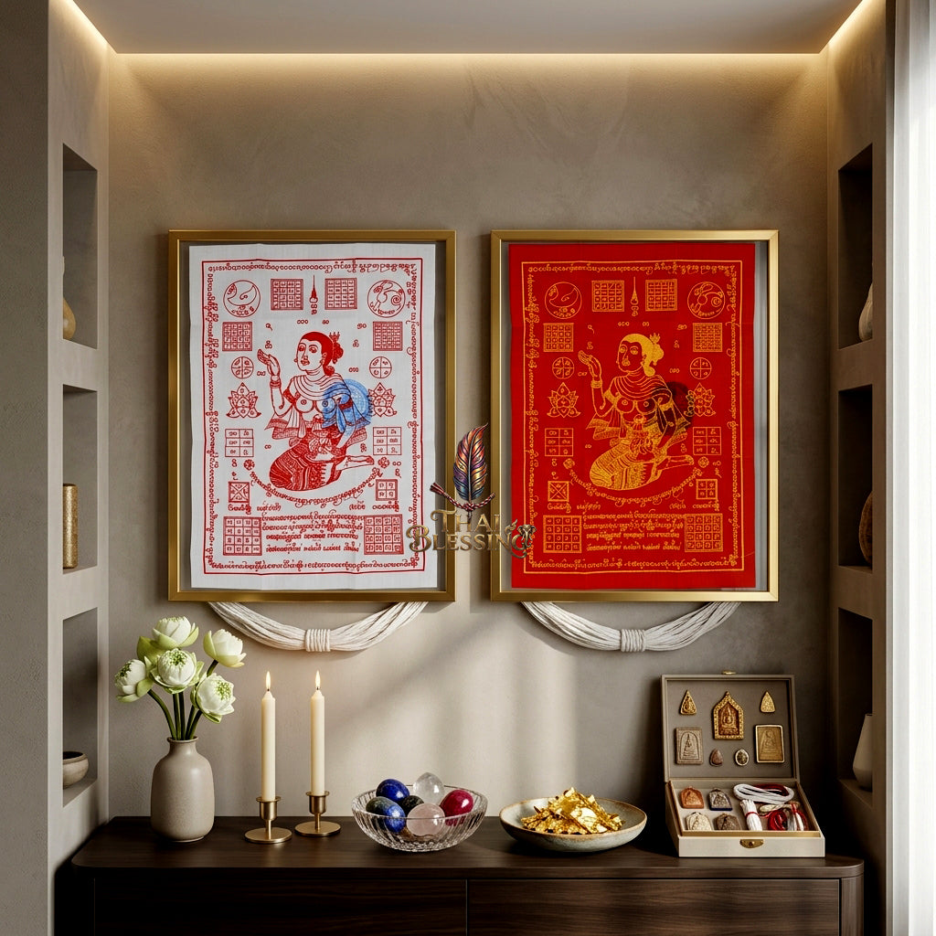 ✨💃 Sacred Nang Kwak Absolute-Profit Yantra Cloth - Phra Arjan Pom 2023 Master Scroll, Ultimate Retail Commerce Attraction Shield, Premium Business Charisma Wall Art