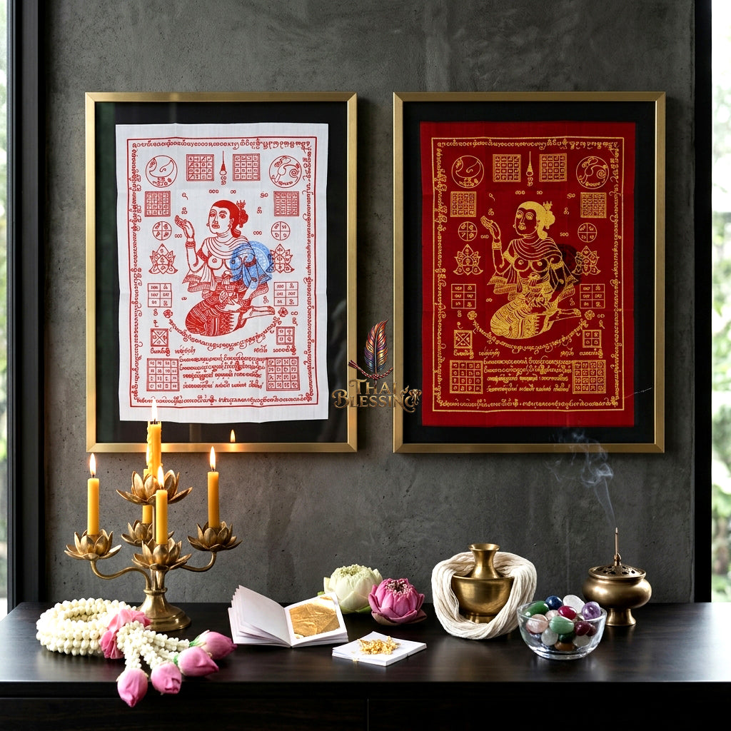 ✨💃 Sacred Nang Kwak Absolute-Profit Yantra Cloth - Phra Arjan Pom 2023 Master Scroll, Ultimate Retail Commerce Attraction Shield, Premium Business Charisma Wall Art