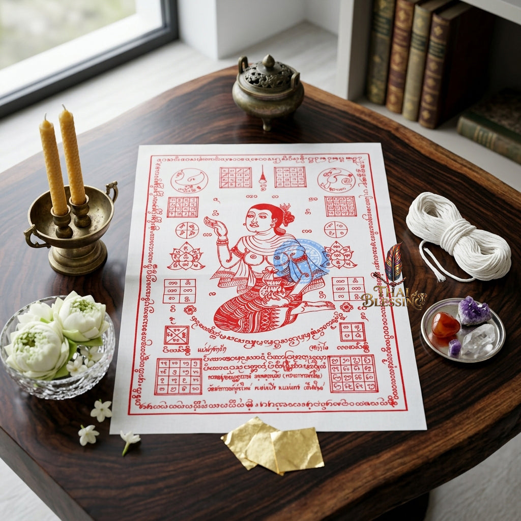 ✨💃 Sacred Nang Kwak Absolute-Profit Yantra Cloth - Phra Arjan Pom 2023 Master Scroll, Ultimate Retail Commerce Attraction Shield, Premium Business Charisma Wall Art