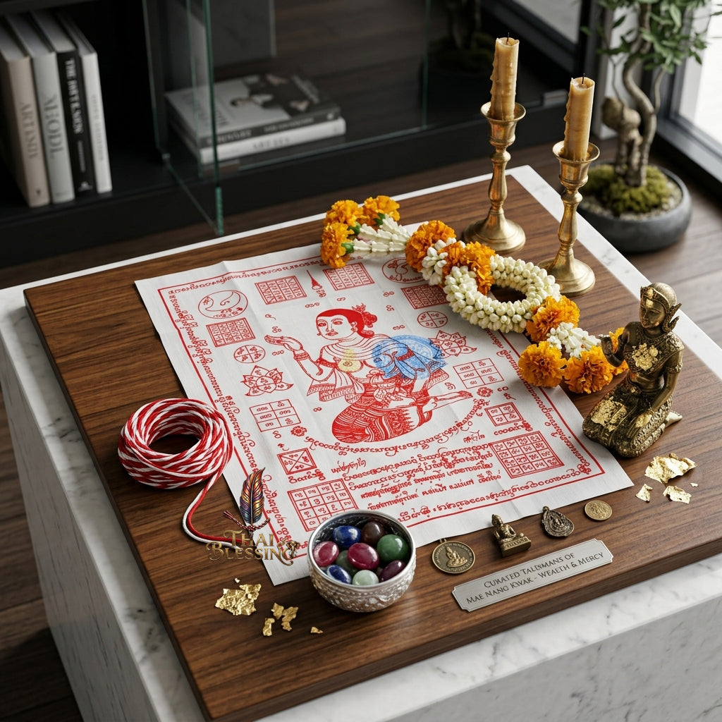 ✨💃 Sacred Nang Kwak Absolute-Profit Yantra Cloth - Phra Arjan Pom 2023 Master Scroll, Ultimate Retail Commerce Attraction Shield, Premium Business Charisma Wall Art