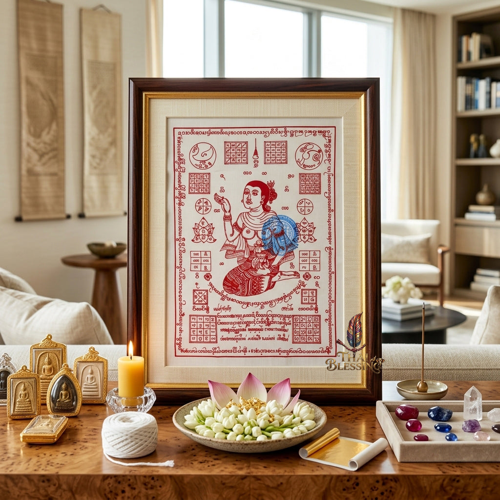 ✨💃 Sacred Nang Kwak Absolute-Profit Yantra Cloth - Phra Arjan Pom 2023 Master Scroll, Ultimate Retail Commerce Attraction Shield, Premium Business Charisma Wall Art