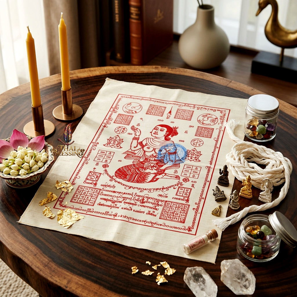 ✨💃 Sacred Nang Kwak Absolute-Profit Yantra Cloth - Phra Arjan Pom 2023 Master Scroll, Ultimate Retail Commerce Attraction Shield, Premium Business Charisma Wall Art
