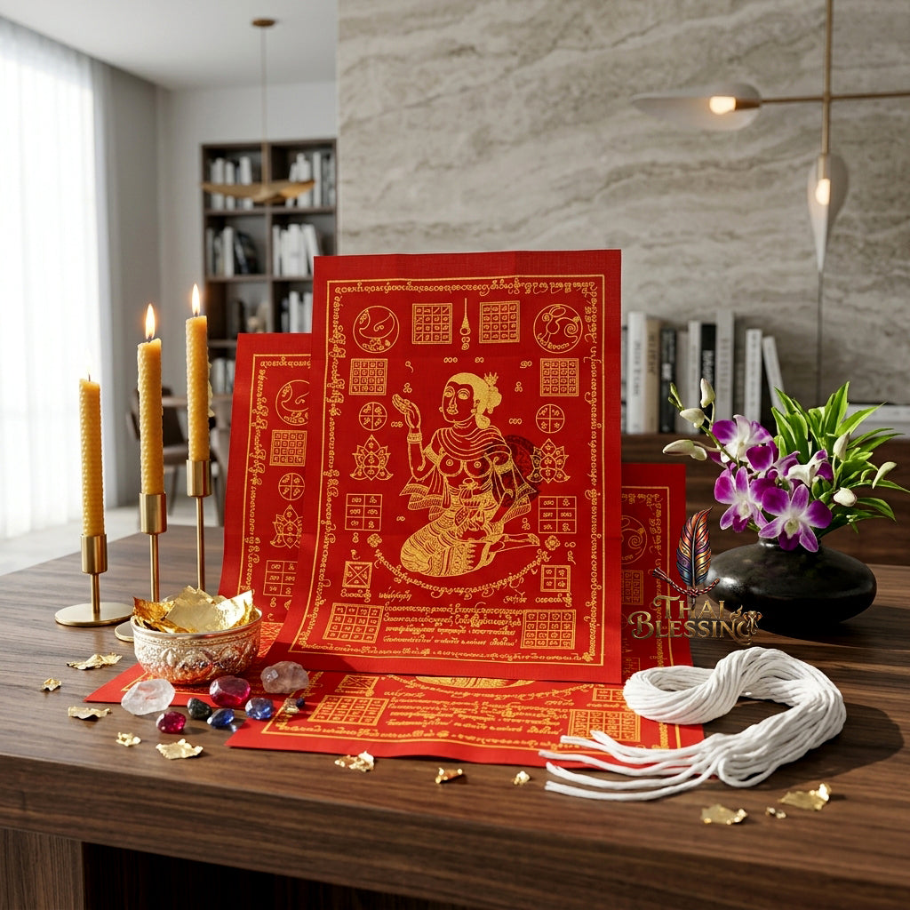 ✨💃 Sacred Nang Kwak Absolute-Profit Yantra Cloth - Phra Arjan Pom 2023 Master Scroll, Ultimate Retail Commerce Attraction Shield, Premium Business Charisma Wall Art
