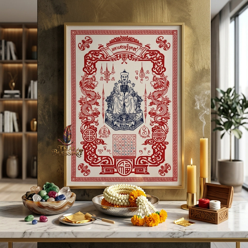 ✨🎲 Sacred Erger Hong Period 9 Tycoon Yantra Cloth - Official Grand Park 2024 Ultimate Wealth Allocation Scroll, Speculative Investment Catalyst, Premium High-Stakes Fortune Spiritual Wall Art