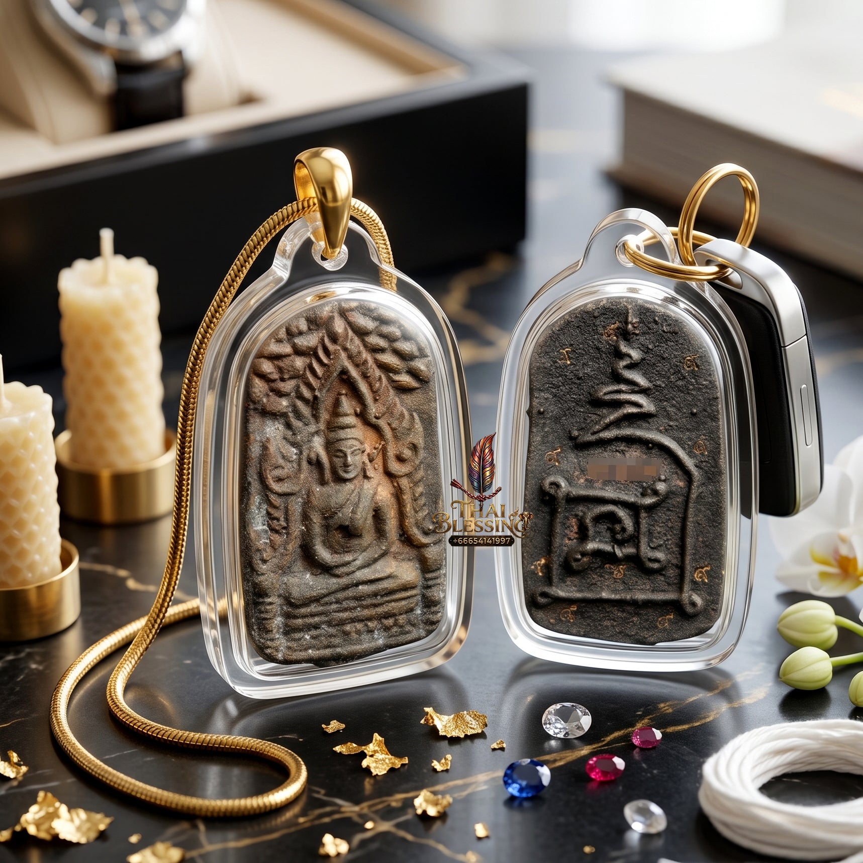 ✨🧘‍♂️👑 Sacred Imperial Sovereign Luminary Architecture - Luang Pu Im & Luang Pu Kasem 2023 Pavilion Landmark Edition (2.9x1.7 cm), Consecrated Nine-Noble-Alloy Base & Absolute Wealth Catalyst