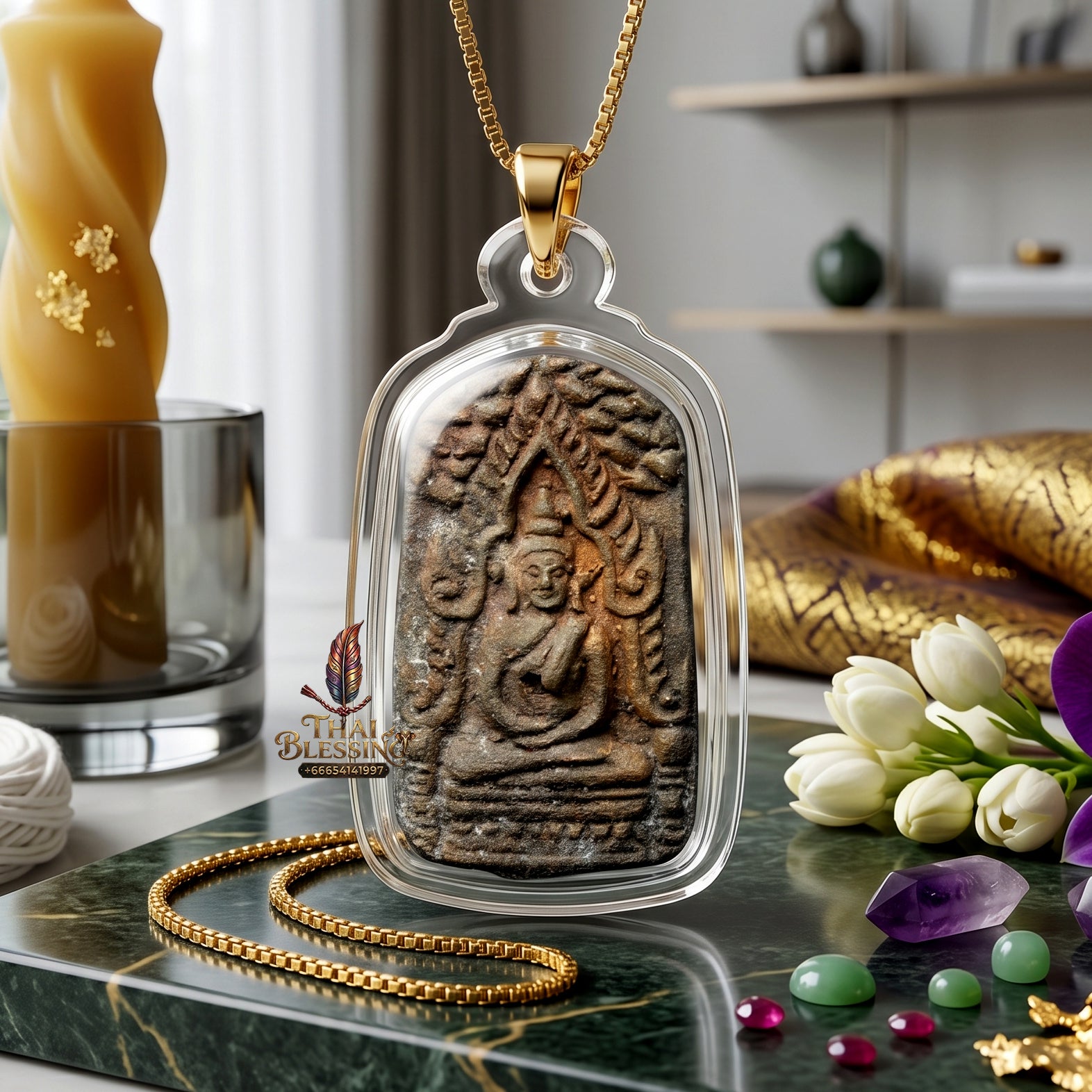 ✨🧘‍♂️👑 Sacred Imperial Sovereign Luminary Architecture - Luang Pu Im & Luang Pu Kasem 2023 Pavilion Landmark Edition (2.9x1.7 cm), Consecrated Nine-Noble-Alloy Base & Absolute Wealth Catalyst