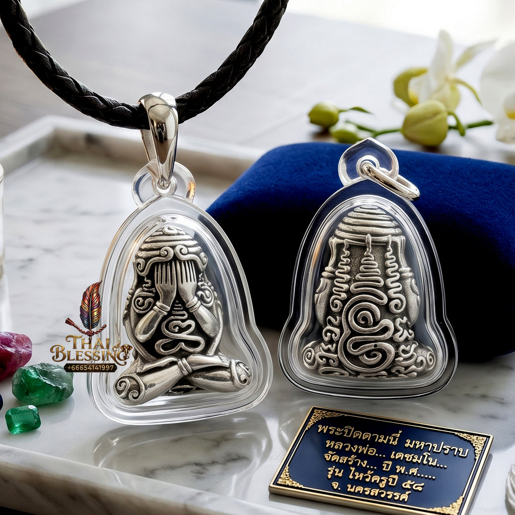 ✨🧘‍♂️🪙 Sacred Sovereign Multi-Grid Focal Matrix - Luang Phor Chu Wat Thap Chumphon 2015 Silver-Fluid Edition (2.2x1.9 cm), Absolute Market Neutralizer & Macro-Asset Inflow Core