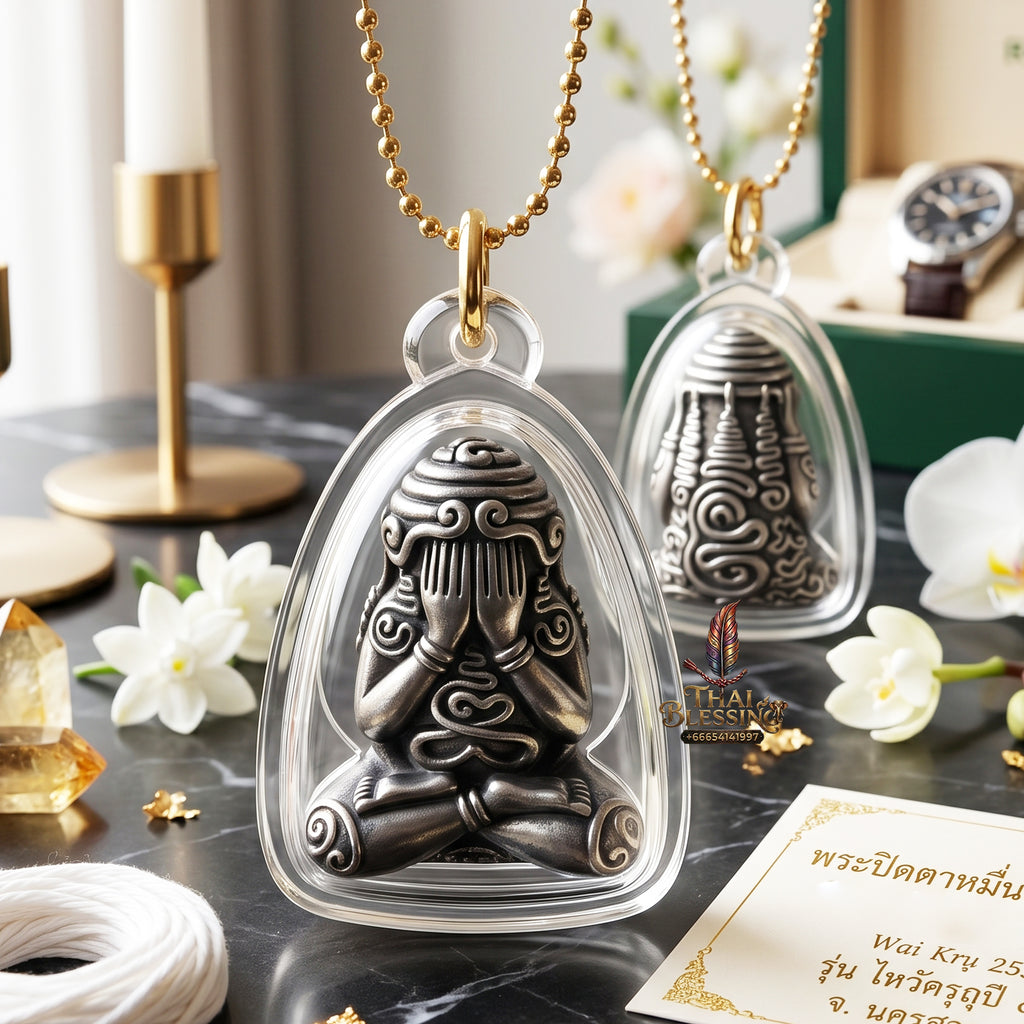 ✨🧘‍♂️🪙 Sacred Sovereign Multi-Grid Focal Matrix - Luang Phor Chu Wat Thap Chumphon 2015 Silver-Fluid Edition (2.2x1.9 cm), Absolute Market Neutralizer & Macro-Asset Inflow Core